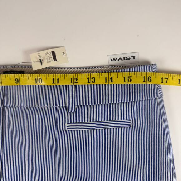 Talbots Womens The Perfect Crop Pants Blue Pinstripe Cotton Blend Petite 10P - Picture 6 of 10